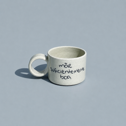 Conjunto de 6 xícaras frases com suporte de bambu