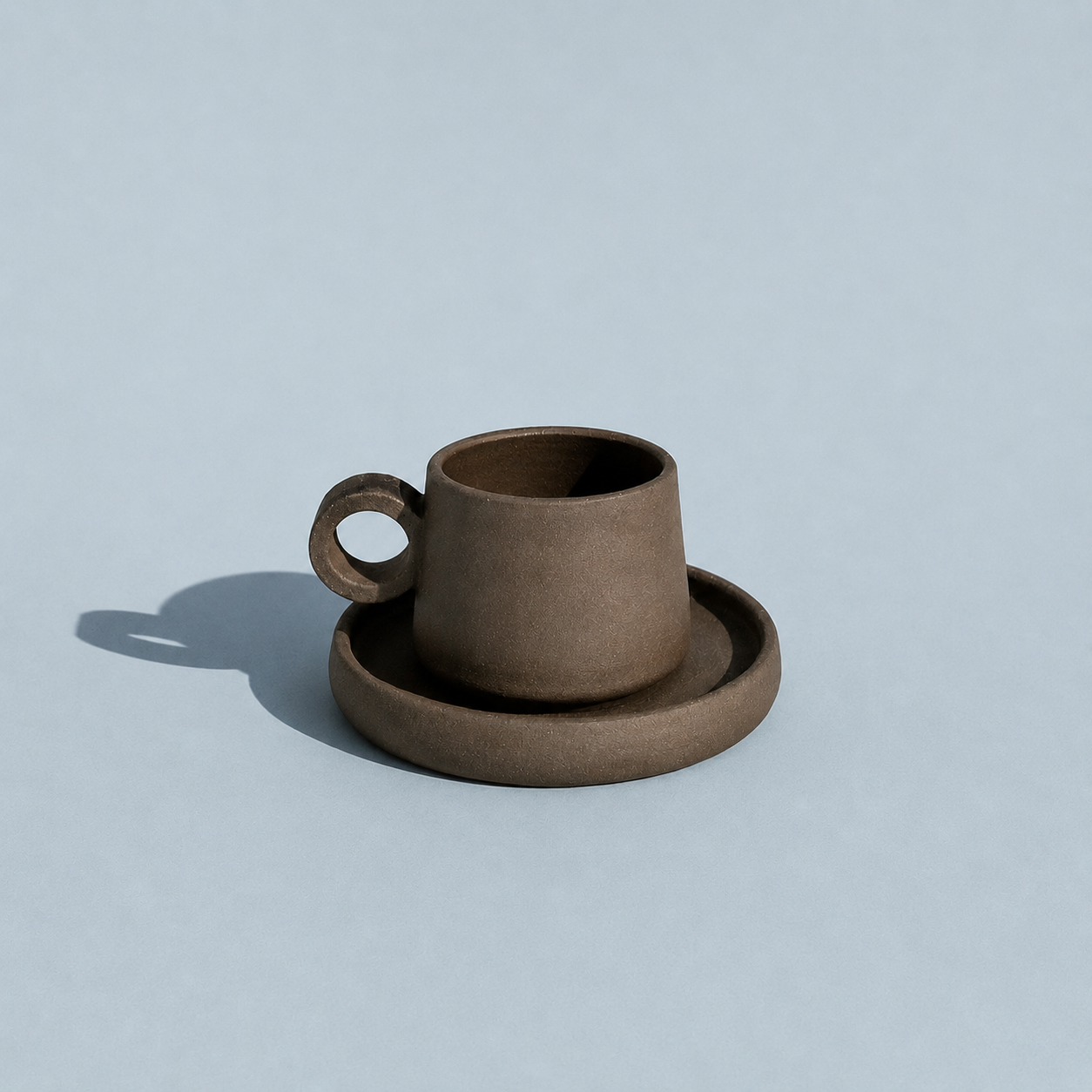 Xícara e Pires Cacau Rústico Cafezinho