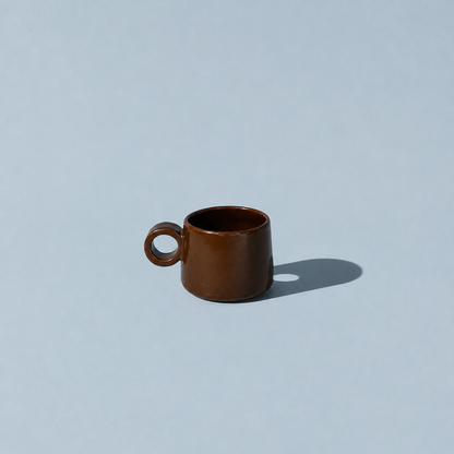 Conjunto de 6 xícaras cafézinho com suporte de bambu