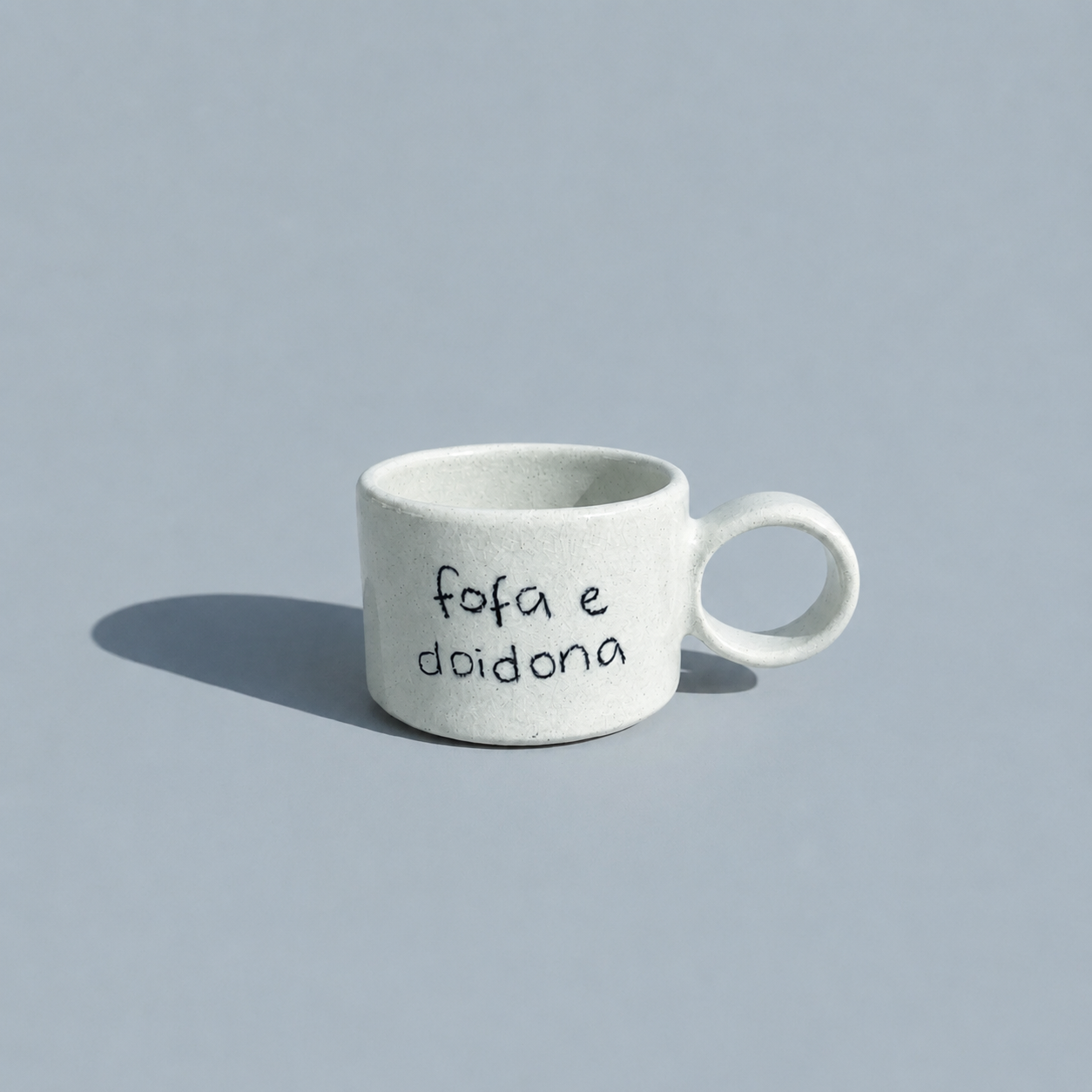 Conjunto de 6 xícaras frases com suporte de bambu