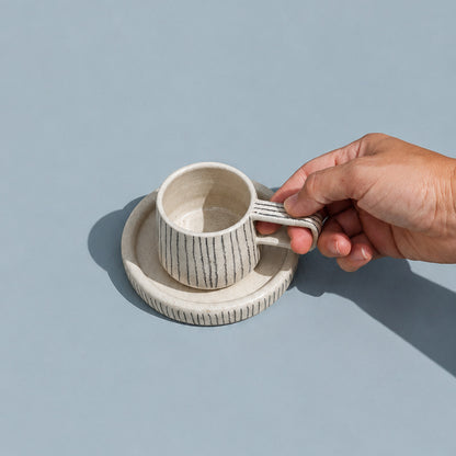 Xícara e Pires 'Riscadinho' Cafezinho (nova)