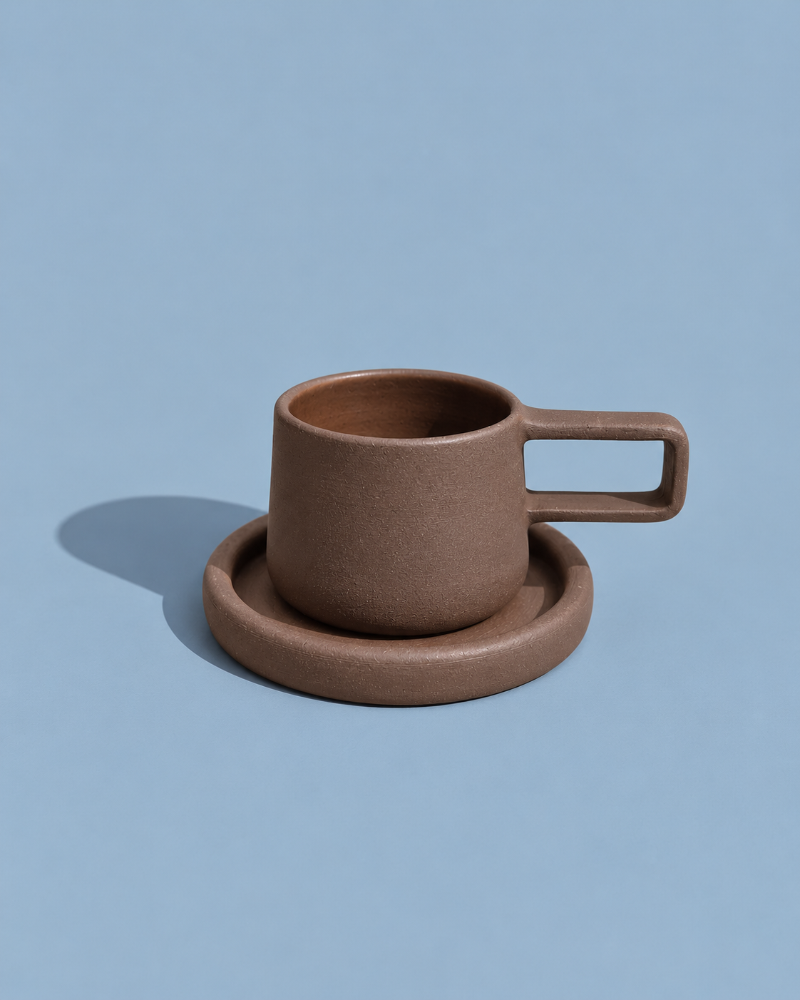Xícara e Pires Cacau Rústico Cafezinho